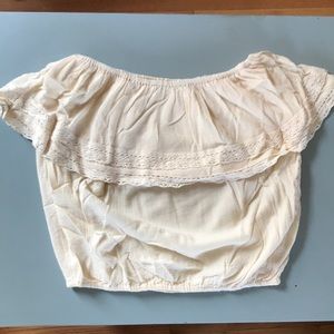 100% Cotton Crop Tube Top With Crochet Detail